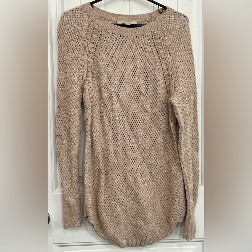 Beige Knit Sweater by Loft